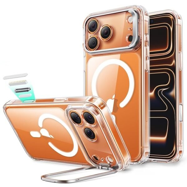 ESR for iPhone 17 Pro Max Case, Camera Control Cover, Stash Stand, Compatible with MagSafe Accessories, TPU, Military-Grade Drop Protection, Hybrid Series, Clear